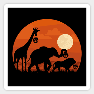 Zoo Animals Halloween Sticker